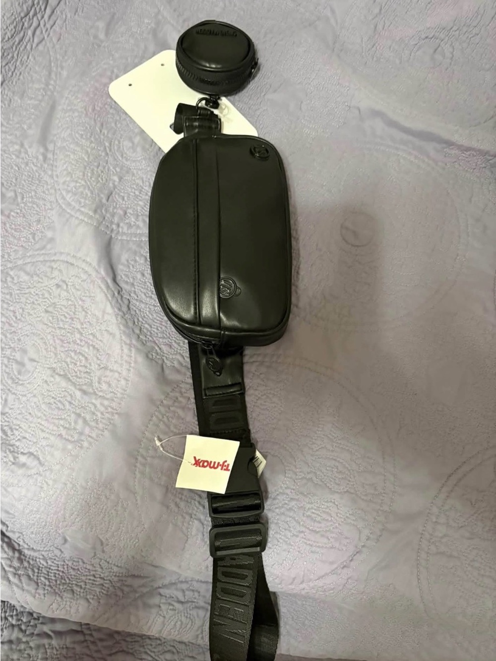 Steve Madden Black Crossbody Belt Bag with Coin Pouch